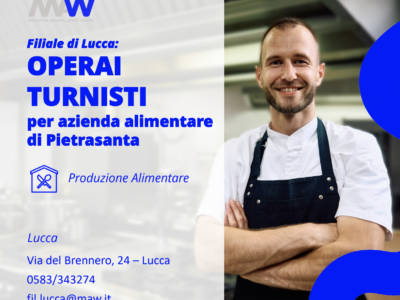 Offerta di lavoro, cercasi operai turnisti